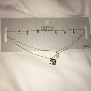 New Topshop gold Chokers set of 3